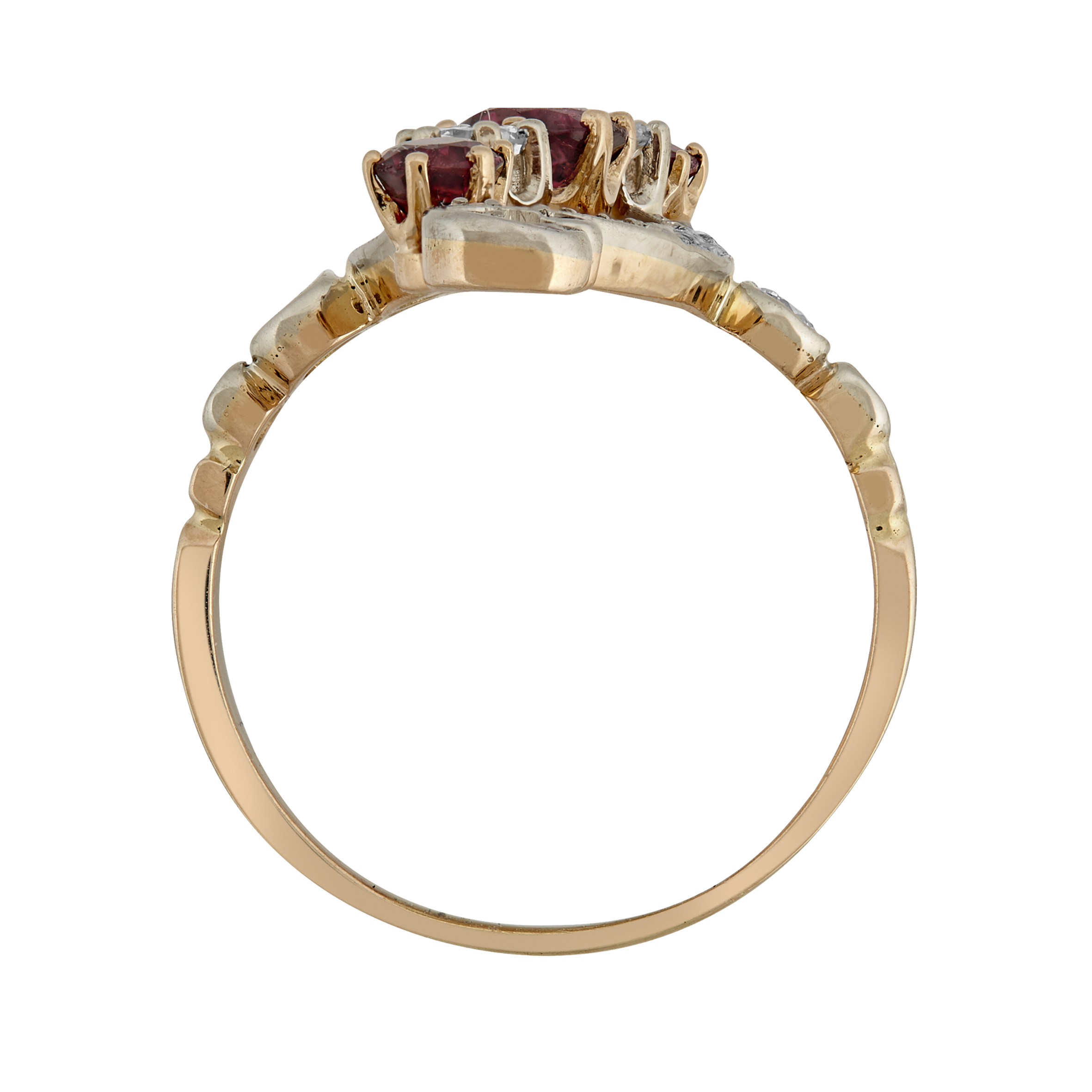 Bague "S" rubis et diamants style fin XIXe Gerphagnon