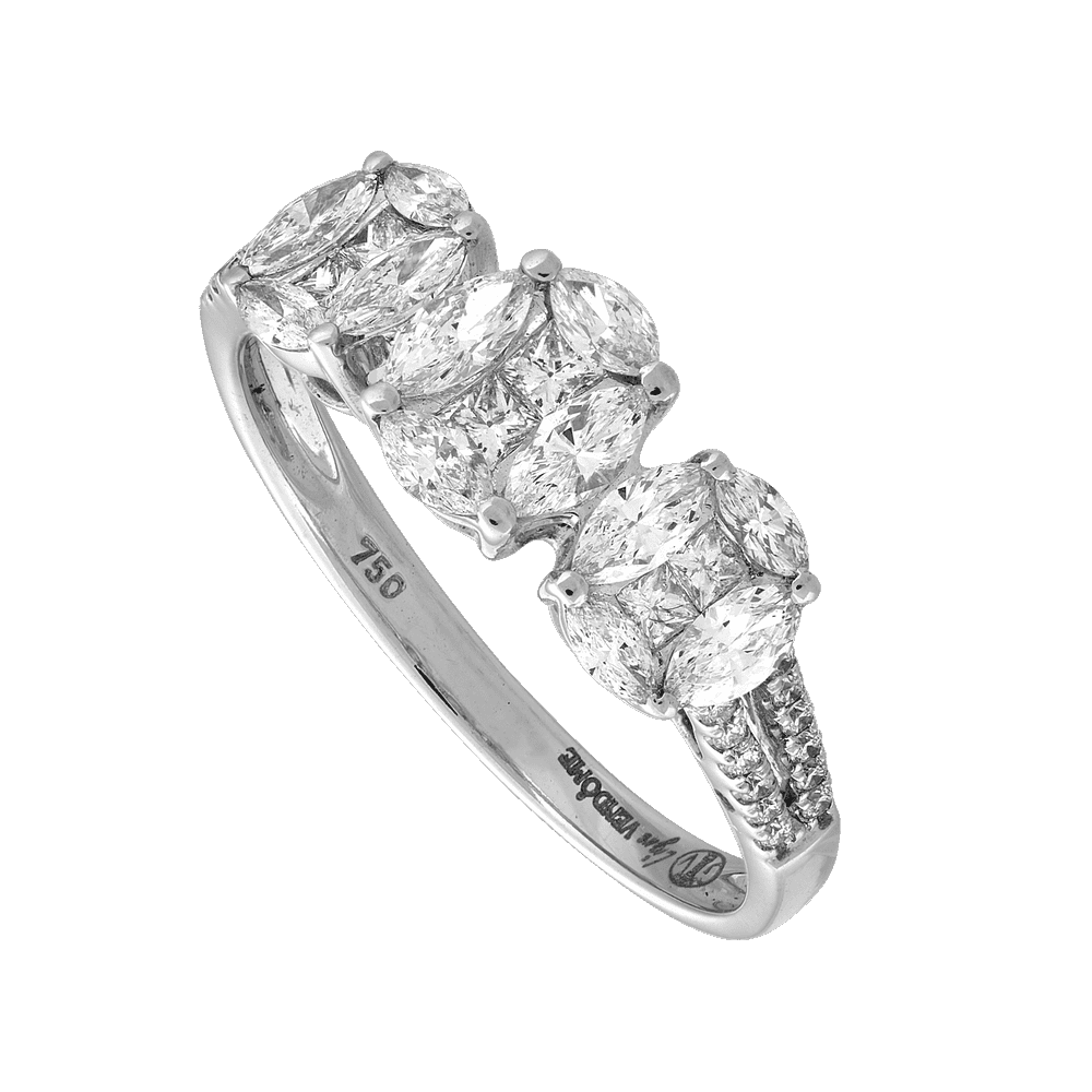 Bague look trilogie diamants Gerphagnon