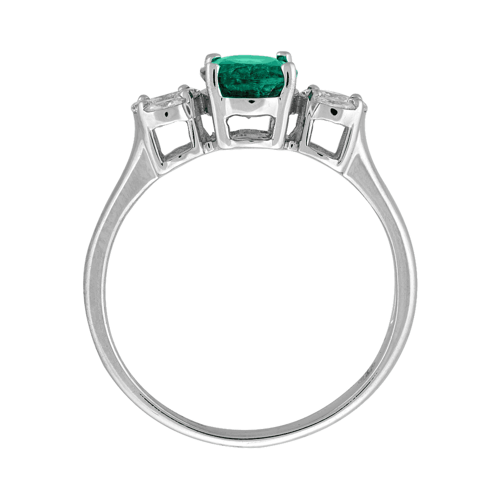 Bague trilogie émeraude et brillants Gerphagnon