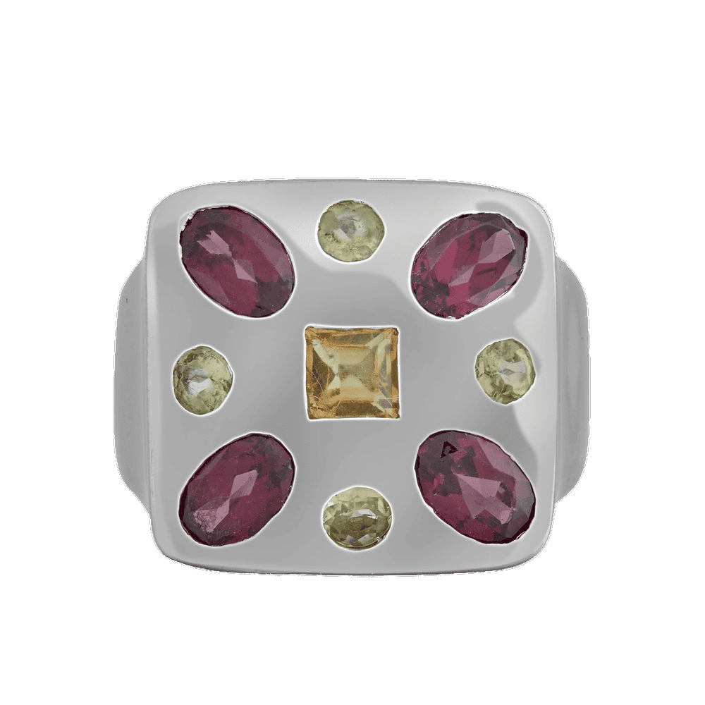 Bague carrée multipierres Gerphagnon