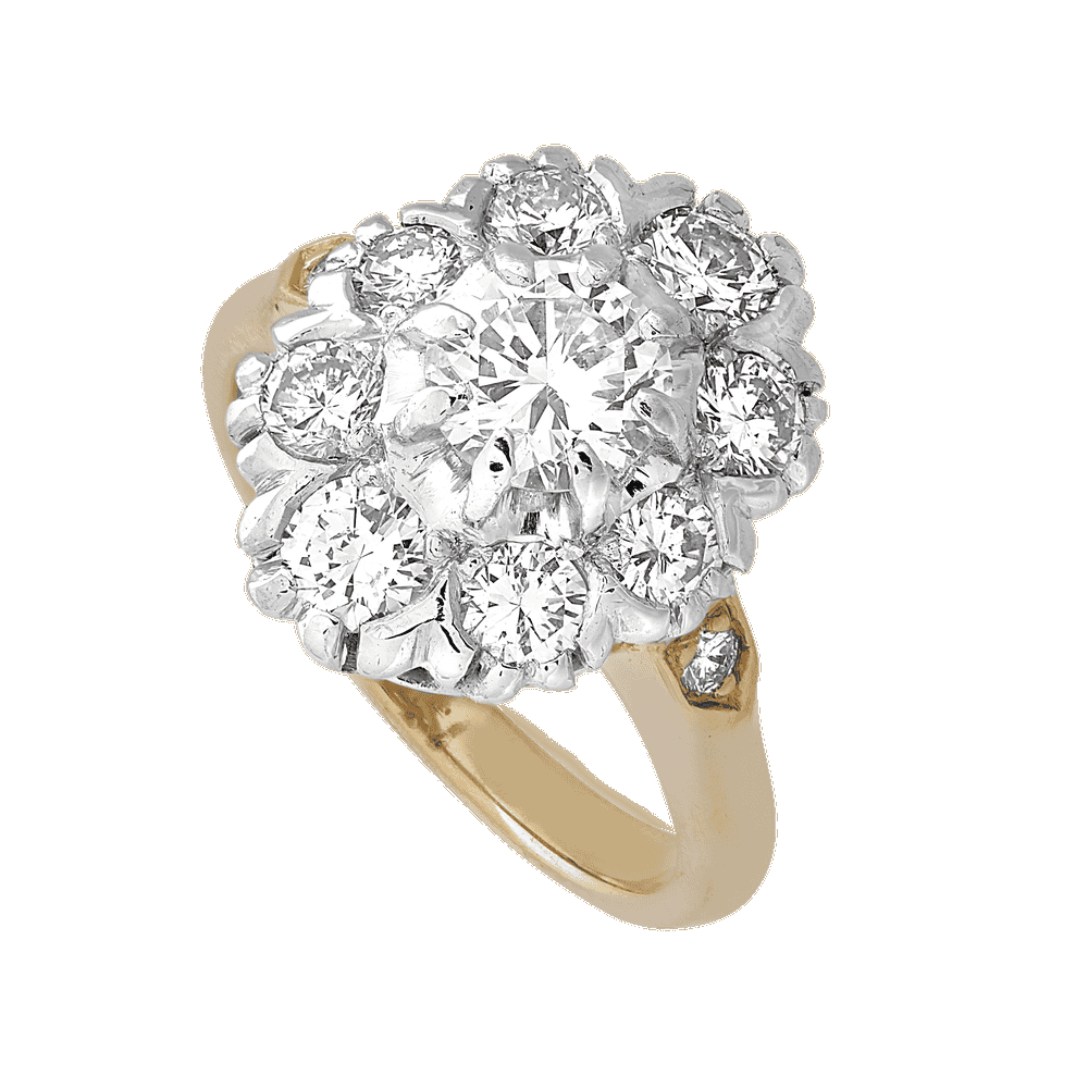 Bague pompadour ovale diamants Gerphagnon