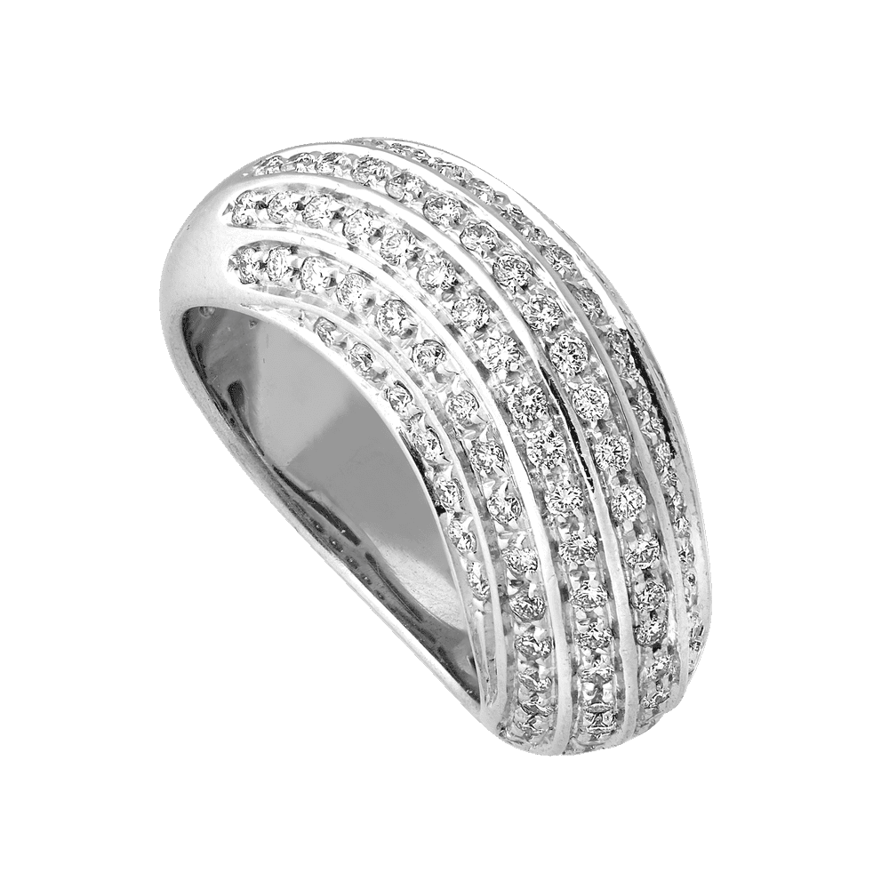 Bague jonc "vague" brillants Gerphagnon