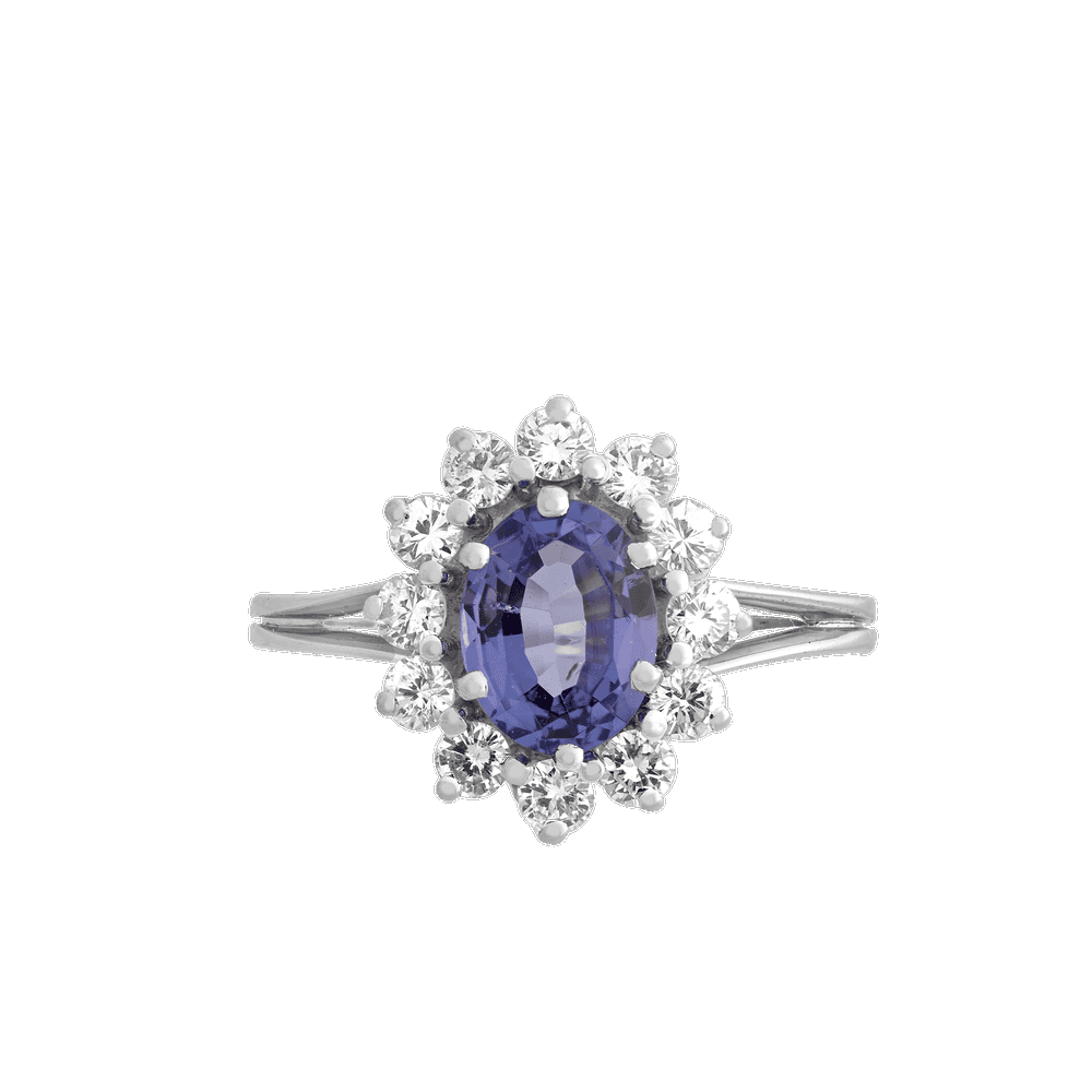 Bague marguerite tanzanite et brillants Gerphagnon