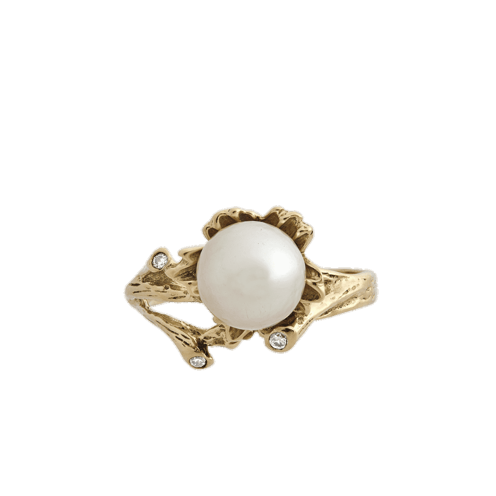 Bague perle et brillants Gerphagnon