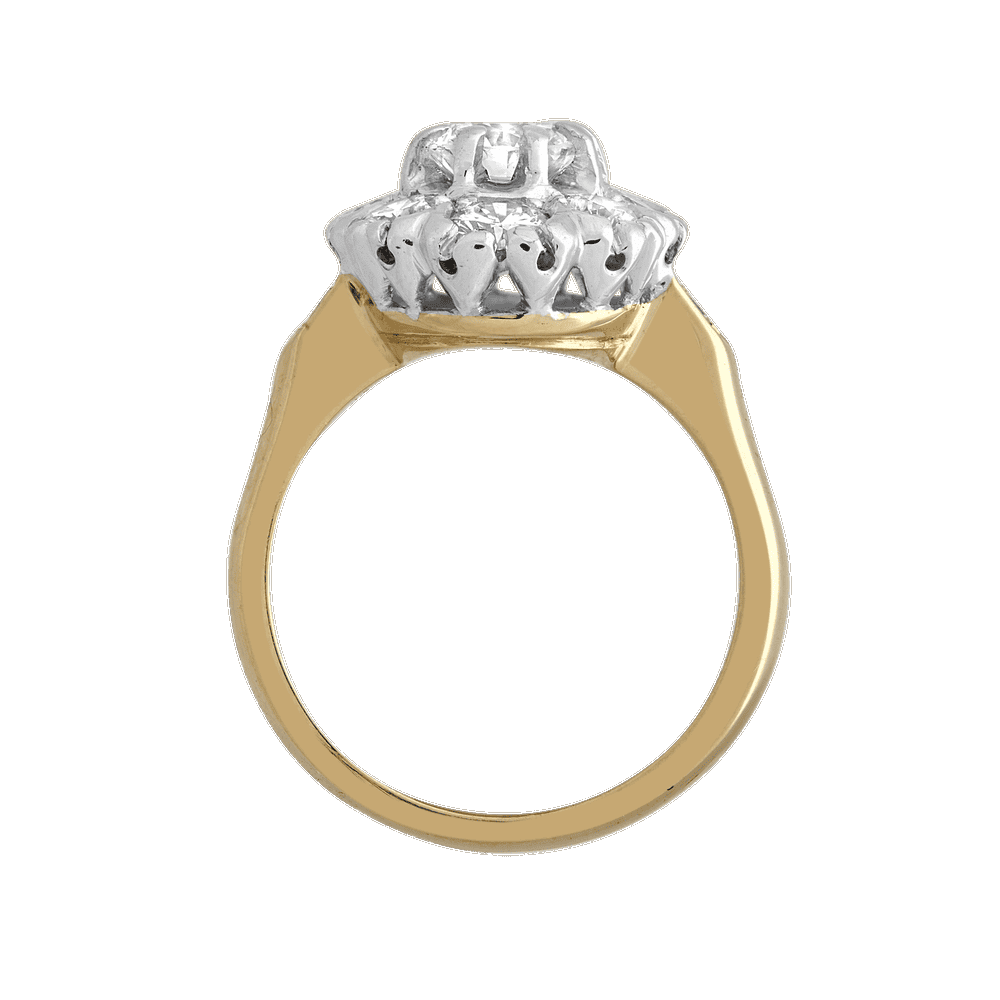 Bague pompadour ovale diamants Gerphagnon