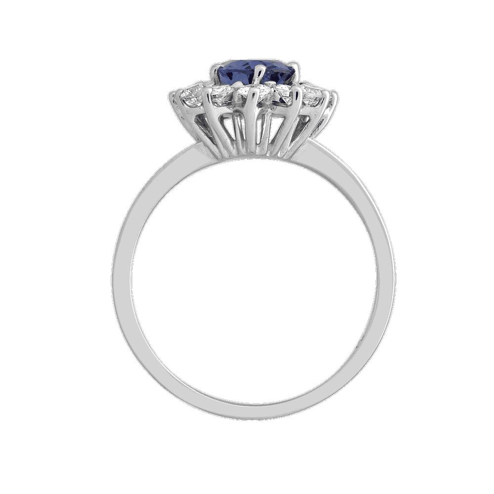 Bague marguerite tanzanite et brillants Gerphagnon