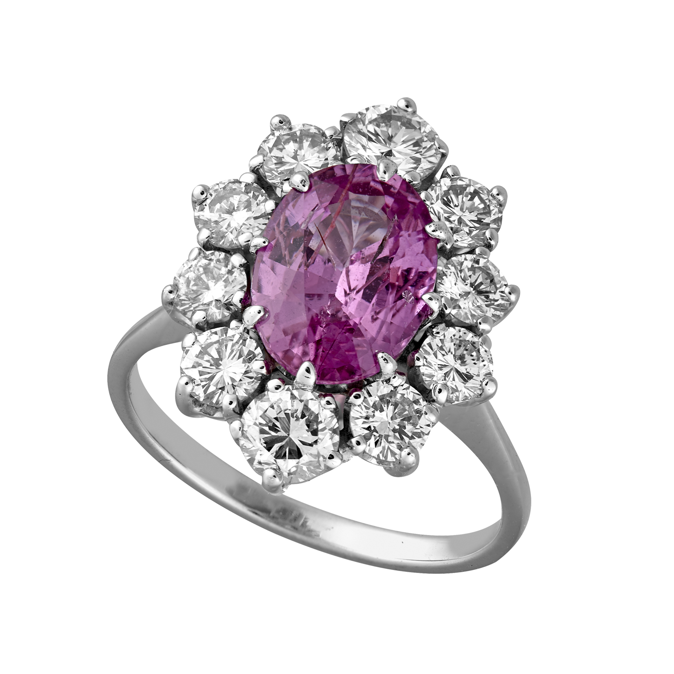 Bague marguerite saphir rose et brillants Gerphagnon