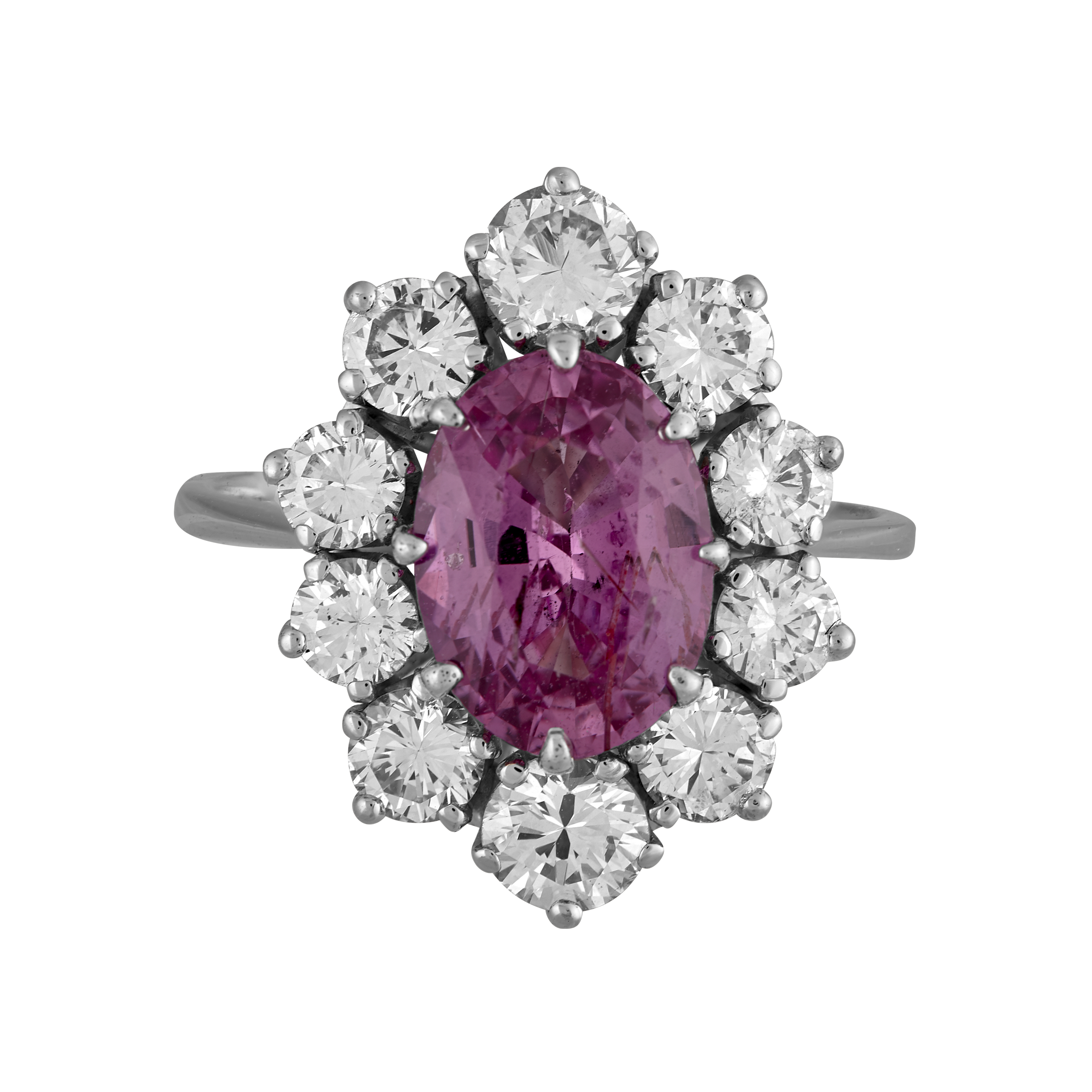 Bague marguerite saphir rose et brillants Gerphagnon