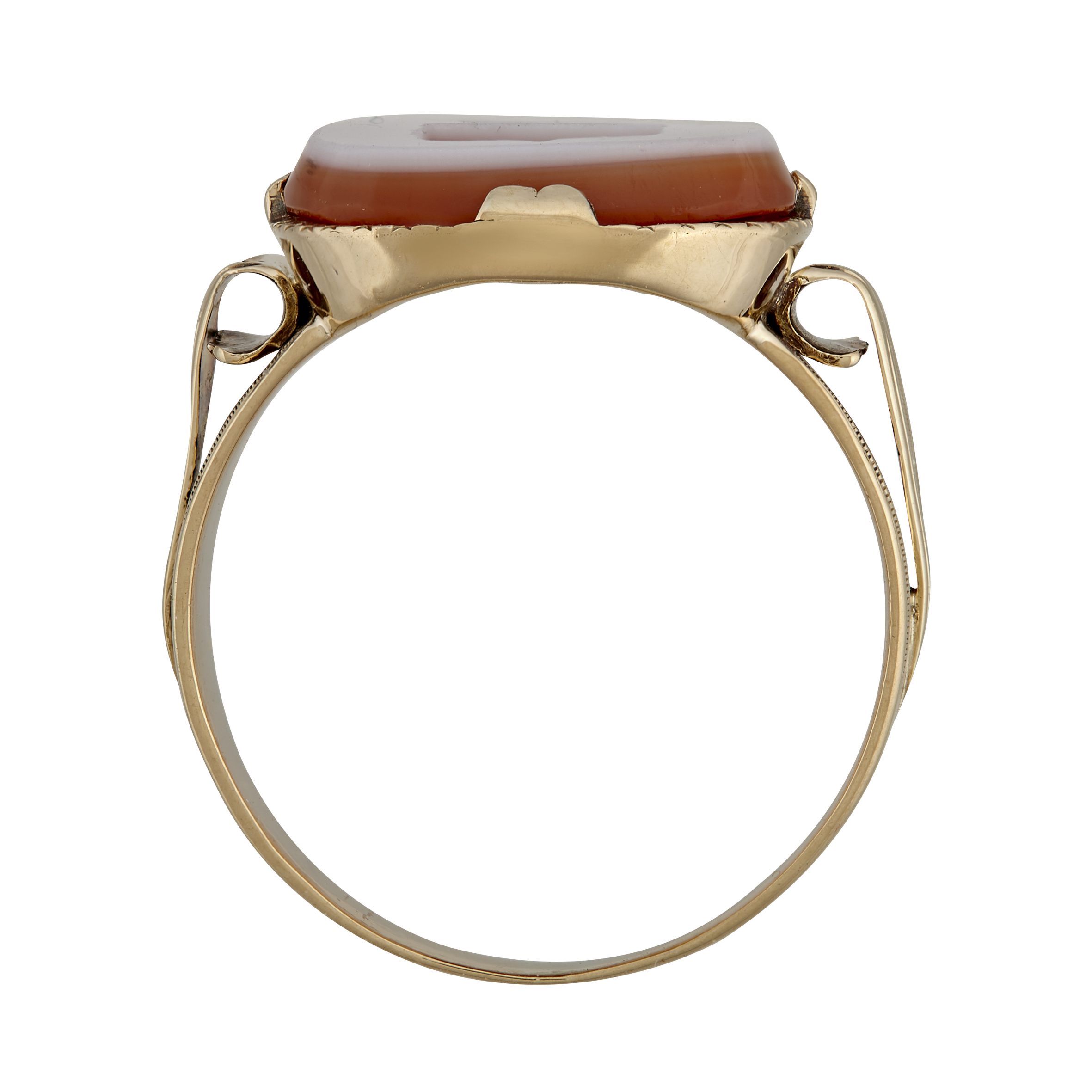 Bague intaille cornaline couronne comtale fin XIXe Gerphagnon