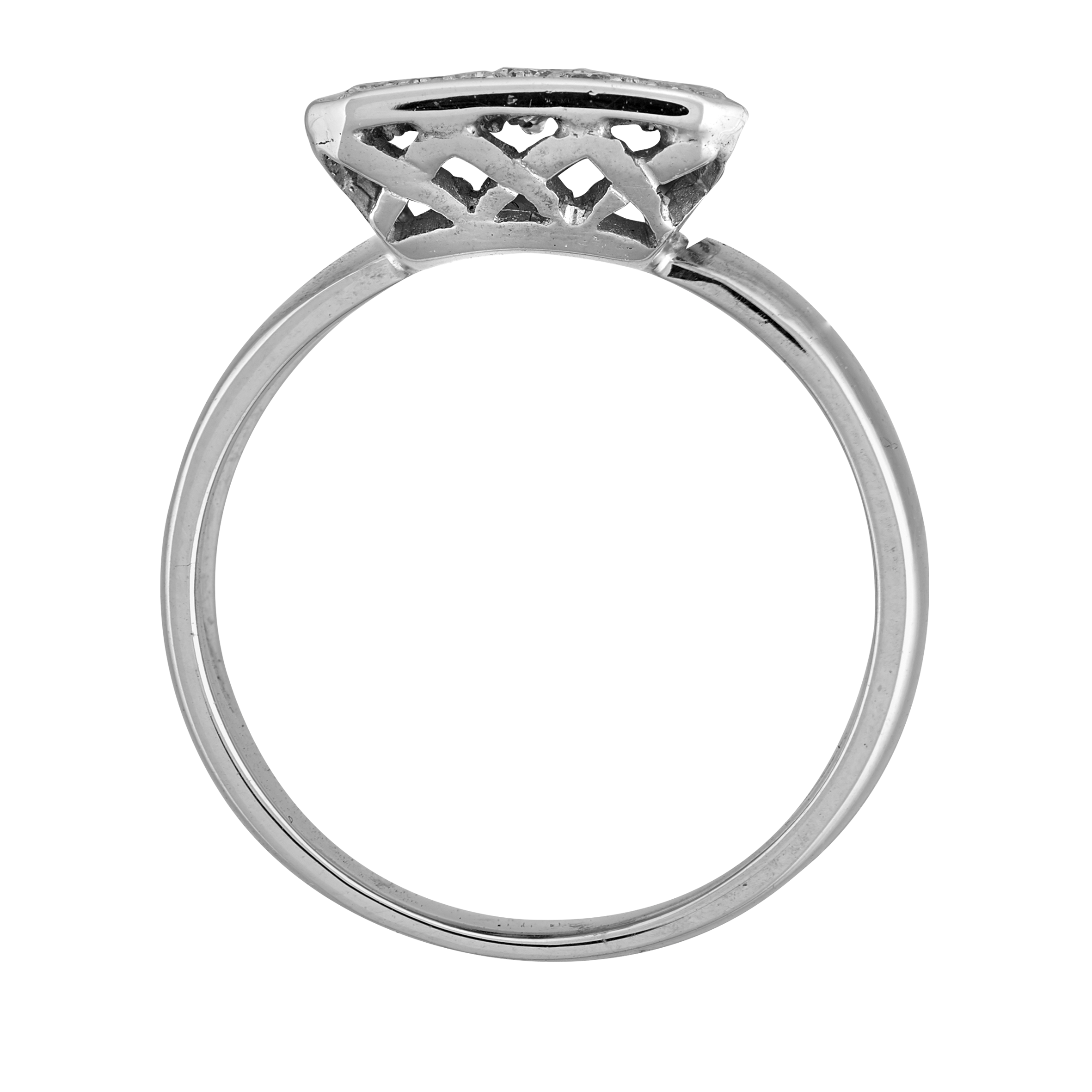 Bague rectangle pavée brilants vers 1950 Gerphagnon