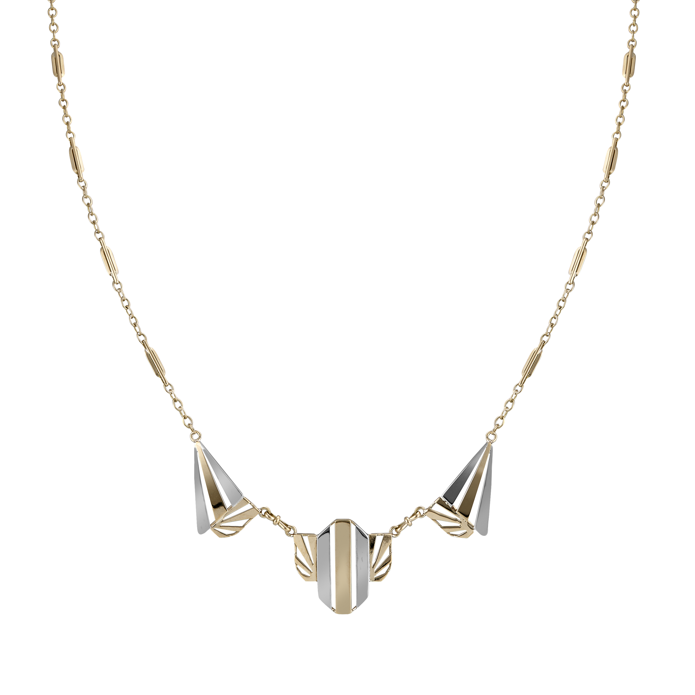 Collier 2 ors motifs Art Déco vers 1925 Gerphagnon