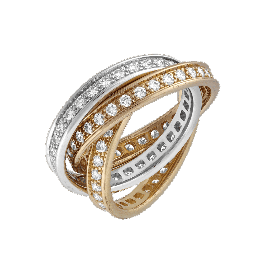 Alliances 3 ors Cartier modèle Trinity diamants Gerphagnon