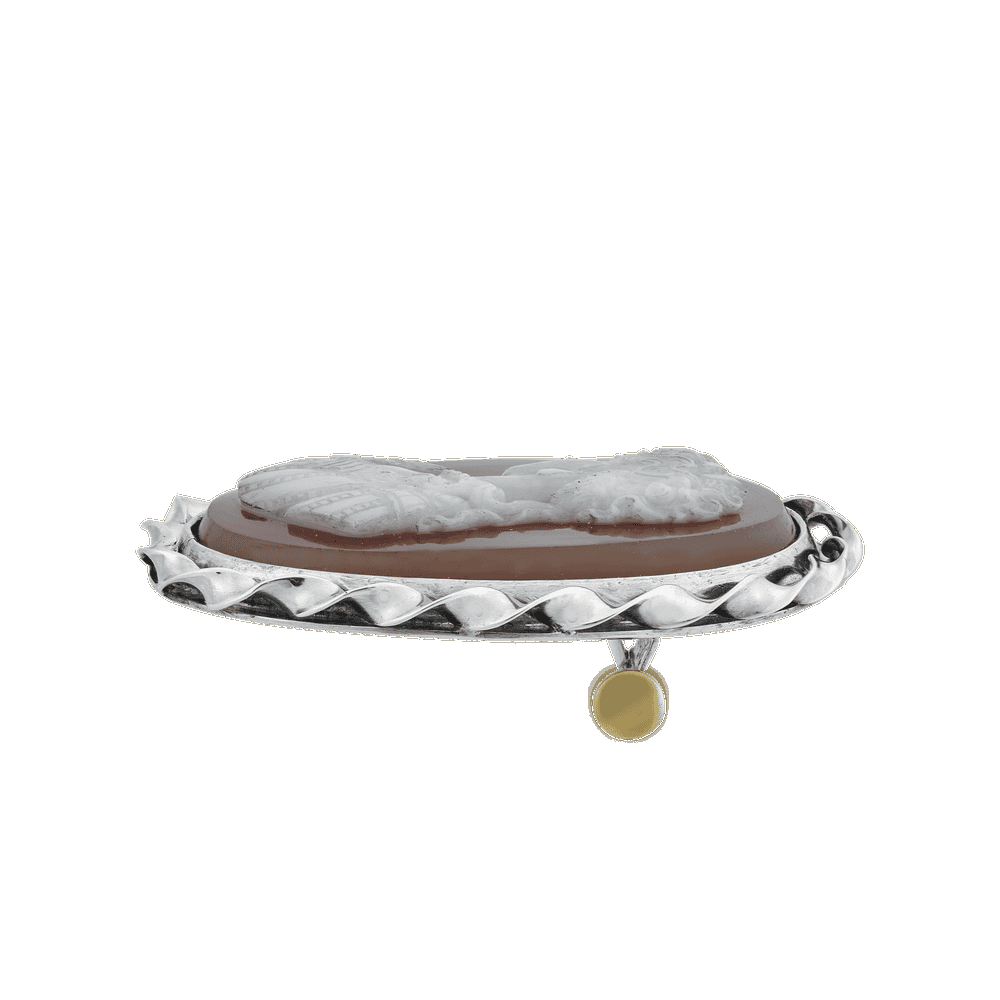 Broche Camée monture argent fin XIXe Gerphagnon